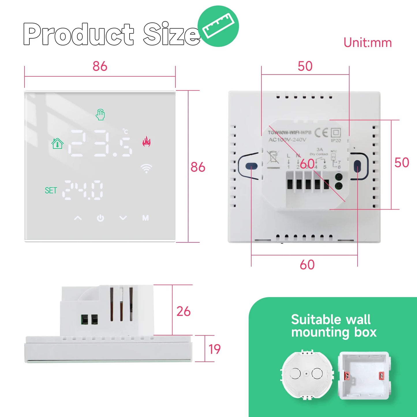 Beok Tuya Smart Home Thermoregulator WIFI Warm Floor Thermostat for Electric Heating Temperature Controller Gas Boiler Yandex